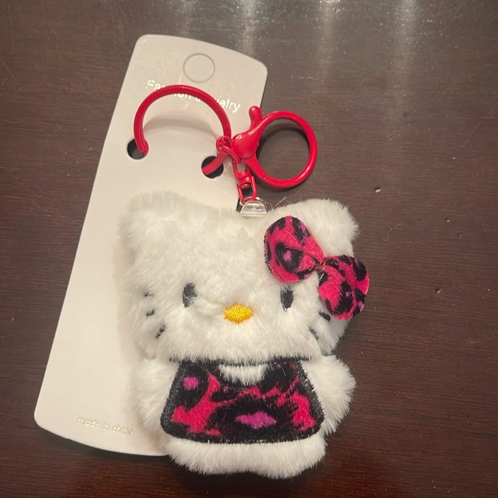 Hello Kitty Plush Keychain nwt key ring, and claw clip
